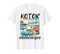 Bay of Kotor Montenegro Cruise Ship Watercolor Scenic Travel T-Shirt