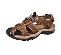 Bay Reef Mens Shandals - Synthetic Upper Shoes, Neoprene Lining Sandals, Lightweight, Cushioned Foam Footwear - For Walking, Beach, Travelling Brown Adult Shoe