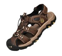 Bay Reef Mens Shandals - Synthetic Upper Shoes, Neoprene Lining Sandals, Lightweight, Cushioned Foam Footwear - For Walking, Beach, Travelling Brown Adult Shoe
