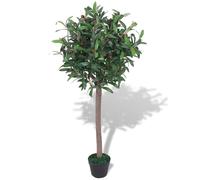 Bay tree 120cm Green & Red Artificial Leaves 690 Fruits 30 Real Wood Trunk w/pot