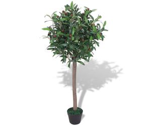 Bay tree 120cm Green & Red Artificial Leaves 690 Fruits 30 Real Wood Trunk w/pot