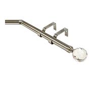 Bay Window Curtain Pole, 3-Sided, 28mm Eyelet Rod, Brushed Chrome, Multiple Sizes (Brushed Chrome Milano, 3.5m (1 x 1.5m & 2 x 1m Poles))