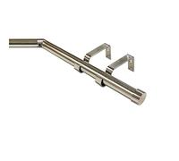 Bay Window Curtain Pole, 3-Sided, 28mm Eyelet Rod, Brushed Chrome, Multiple Sizes (Brushed Chrome Riga, 3.5m (1 x 1.5m & 2 x 1m Poles))