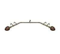 Bay Window Curtain Pole 3-Sided 28mm Eyelet Rod Rail Set with Passing Brackets & Alexia End Finials (Antique Brass, 2.5m (1x 1m & 2x 0.75m Poles))