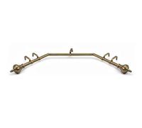 Bay Window Curtain Pole 3-Sided 28mm Eyelet Rod Rail Set with Passing Brackets & Vienna End Finials (Antique Brass, 3m (3x 1m Poles))