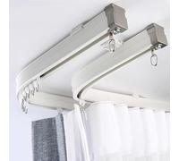 Bay Window Double Curtain Track 1-8 Meter Curved Rail, Flexible Bendable Curtain Track System, Ceiling Wall Mount Aluminum Alloy Curtain Track and Fittings