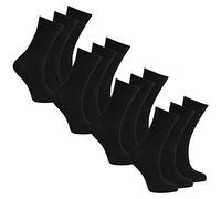 BAY6 6 Pairs Kids Back To School Plain Uniform Socks - 4 Packs - Black Size 12-3
