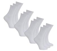 BAY6 6 Pairs Kids Back To School Plain Uniform Socks - 4 Packs - White Size 12-3