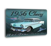 BAYABU Vintage Signs Metal Chevy 1956 Bel Air Tin Sign for Pub Patio Beer Wall Decor Funny Plaques Poster 12 x 8 inches