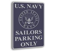 BAYABU Vintage Signs Metal Wall Decor Plaques Poster US Navy Sailors Parking Only Tin Sign for Kitchen Patio Shop Beer 12 x 8 inches