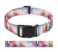 BAYCUFKQ Dog Collar, Cute Pet Collar Adjustable for Large Dogs, Soft Dog Collars with Quick Release Buckle for Walking Running Colourful Abstract Floral