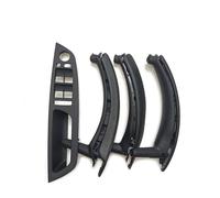 BAYDE 7PCS Set LHD RHD Interior Door Window Switch Panel Pull Handle Leather Cover for X5 X6 E70 E71 2007-2014 Interior Door Handle Cap(LHD Set Black1)