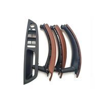 BAYDE 7PCS Set LHD RHD Interior Door Window Switch Panel Pull Handle Leather Cover for X5 X6 E70 E71 2007-2014 Interior Door Handle Cap(LHD Set Brown4)