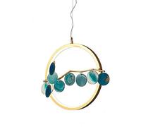 BayDe Color Agate Chandelier - Light Luxury Aluminum Ring Plum Ceiling Pendent Lamp Modern Minimalist LED Ceiling Lamp Bedroom Bar Interior Art Decorative Lighting ，Ceiling Lighting, zq-3