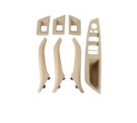BAYDE Interior Door Window Regulator Panel Trim Leather Pull Handle Inner Cover for 5 Series F10 F11 Interior Door Handle Cap(RHD Beige5)