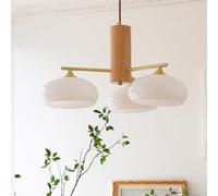 BayDe Mid Century Modern Chandelier Milk Glass Ceiling Pendant Light V-intage Rustic Hanging Lamp Compatible with Dining Room Living Room(Size:White Shade,Color:5 Lights), Wall Lamps, zq-3