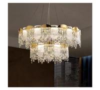 BayDe Modern Living Room Crystal Round Ceiling Chandelier Luxury Glossy Remote Control Dimmable LED Lights Luxury Chandelier,Chandelier, 50 * 80cm, zq-3