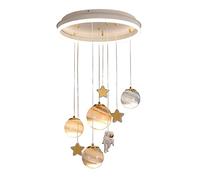 BayDe Net Red Planet Pendant Light Kid's Room Chandelier Colored Bedroom Hanging Lamp 3D Printed Moon Spacemen Glass Pendant Home Decor Suspens Lamp Interesting Life ，Ceiling Lighting, zq-3