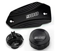 BAYDE Oil filler cap Motorcycle Rear Front Brake Fluid Cap And Fuel Cap Protection Accessories For Kawasaki Z900 2017-2020(A Set black)