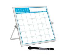 Baydeful 10x10 Inch Small Magnetic Calendar Whiteboard - Compact Monthly Dry Erase Board Calendar for Office Desk, Small Spaces, Light Weight Portable- Reusable Dry Erase Scheduling Board