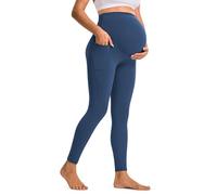 BAYDI Clouduxi Maternity Leggings with Pockets Over The Belly 25" - Buttery Soft Yoga Workout Active Pregnancy Pants Prussian Blue