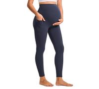 BAYDI Clouduxi Maternity Leggings with Pockets Over The Belly 25" - Buttery Soft Yoga Workout Active Pregnancy Pants Navy Blue
