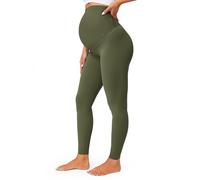 BAYDI Maternity Leggings for Women Over the Belly Grey Olive