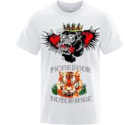 BaydogRVX Conor McGregor Tattoos Inspired Cool T-Shirts Men Loose Oversized Short Sleeve Tiger Monkey Horror Print Tshirt Cotton Tops Man White Size L