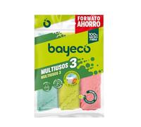 Bayeco - Pack of Multi-Purpose Cloths - 100% Microfiber - All Surfaces - Great Absorption Capacity and Finishes Without Marking or Linting, Just With Water, 3 Count (Pack of 1)