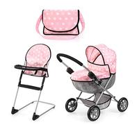 Bayer Baby Doll Pram and Highchair Set, Doll Accessories for 46cm Dolls