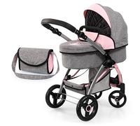 Bayer Baby Dolls Pram City Max, Convertible Doll Pushchair, 46cm Dolls | Carrycot & Changing Bag, Foldable Stroller, with Adjustable Handle Height for Girls, Tall Doll Pram, for 6 Years Plus