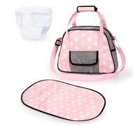 Bayer Changing Bag Set for Baby Dolls - Baby Doll Accessories Set Includes Changing Mat, Cloth Nappy, Nursery Tote with Adjustable Shoulder Strap, Front Pocket & Zip Fastener for Storage and Role Play