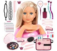 Bayer Charlene Magic Nails, Hair Styling Head 27cm with Hands - Doll Head for Hair Styling with Accessories, Makeup, Cool Nails, Varnish & Stickers - Kids Hairdressing, Make Up Play Set for Girls 3+