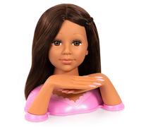 Bayer Charlene Magic Nails, Hair Styling Head 27cm with Hands - Doll Head for Hair Styling with Accessories, Makeup, Nails, Varnish & Stickers - Kids Hairdressing, Makeup Play Set for Girls 3+, Brown