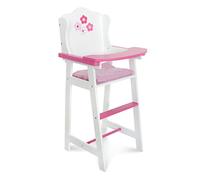 Bayer Chic 2000-501-99 - Doll's high chair for dolls up to 46 cm, doll's furniture, doll accessories, white-pink