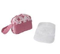 Bayer Chic 2000 - Changing Bag for Dolls, Doll Changing Bag, Doll Accessories, Doll Bag, Flowers Pink