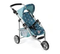 Bayer Chic 2000 - Doll buggy Lola, pram for dolls up to approx. 50 cm size, jogger for doll joggers, doll pram, stars turquoise