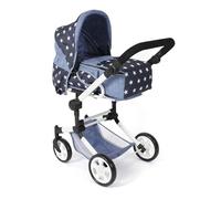 Bayer Chic 2000 - Jara Doll's Pram, 2-in-1 Combination Doll Pram with Removable Carry Bag, Doll Pram for Children from 4 to 8 Years, Navy Stars