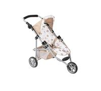 Bayer Chic 2000 Lola Doll Pram - Beige Bears - Folding Pram - Height Adjustable Handle 33 - 62 cm - 3 Wheels Jogger - Dolls up to 50 cm - 3 - 6 Years