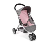 Bayer Chic 2000 Speedy Doll Buggy - Melange Grey/Pink - Suitable for Dolls up to 46 cm - Pusher Height 58 cm