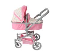 Bayer Chic 2000 - Yolo Doll's Pram, 2-in-1 Combination Doll Pram for Children from 3 to 8 Years, Pushchair for Dolls up to 52 cm Size, Pram, Doll's Pram, Butterfly Pink