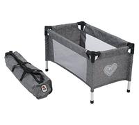 Bayer Chic Age 3+ 2000-Baby Born Baby Doll Travel Bed, 652 76, Denim Gray, Small, Attention - For Dolls