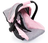 Bayer Design 67933AA Toy, Car Seat Easy Go for Neo Vario Pram with Cover, Doll Accessories, Pink, Grey with Butterfly