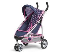 Bayer Desig 39952AC Doll's pram, double front wheel, soft handle, integrated basket, for dolls up to 46 cm
