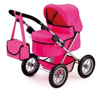 Bayer Design 13029AA Dolls Pram Trendy, stroller, foldable, height-adjustable handle, bag , pink