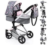Bayer Design 18419AA Combi doll's pram Neo Vario with bag, Grey, Pink