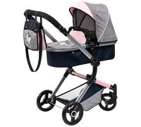 Bayer Design 18427AA Dolls Pram NEO Vario stroller, bag, convertible, foldable, adjustable handle, Pink