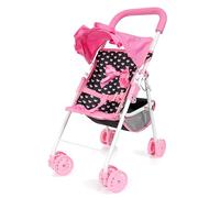 Bayer Design 21560AA Doll umbrella stroller, double wheels, metal, foldable, with integrated basket, sun canopy