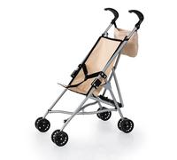 Bayer Design 30575AB Doll umbrella stroller with bag, integrated safety belt, double wheels, foldable