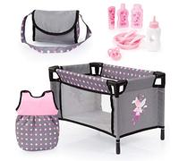Bayer Design 61766AB Doll bed, bag, sleeping bag and accessories - play set for dolls - for girls and boys, 3+ age